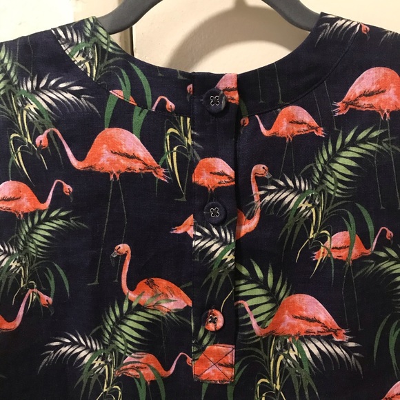 Hobbs Ruby Flamingo Print Top, Navy/Multi (US4) - Picture 6 of 7